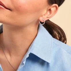 Boucles D'oreilles Puces Raffaela Argent Blanc Oxyde De Zirconium