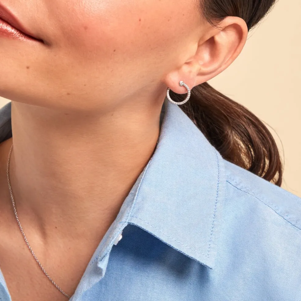 Boucles D'oreilles Puces Raffaela Argent Blanc Oxyde De Zirconium