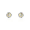 Boucles D'oreilles Puces Rosangela Or Bicolore Diamant Blanc