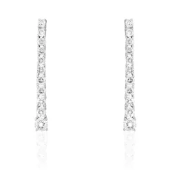 Boucles D'oreilles Puces Riviera Or Blanc Diamant