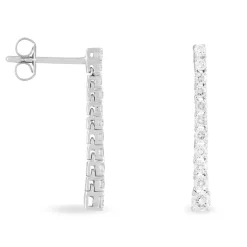 Boucles D'oreilles Puces Riviera Or Blanc Diamant