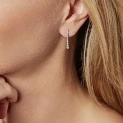 Boucles D'oreilles Puces Riviera Or Blanc Diamant