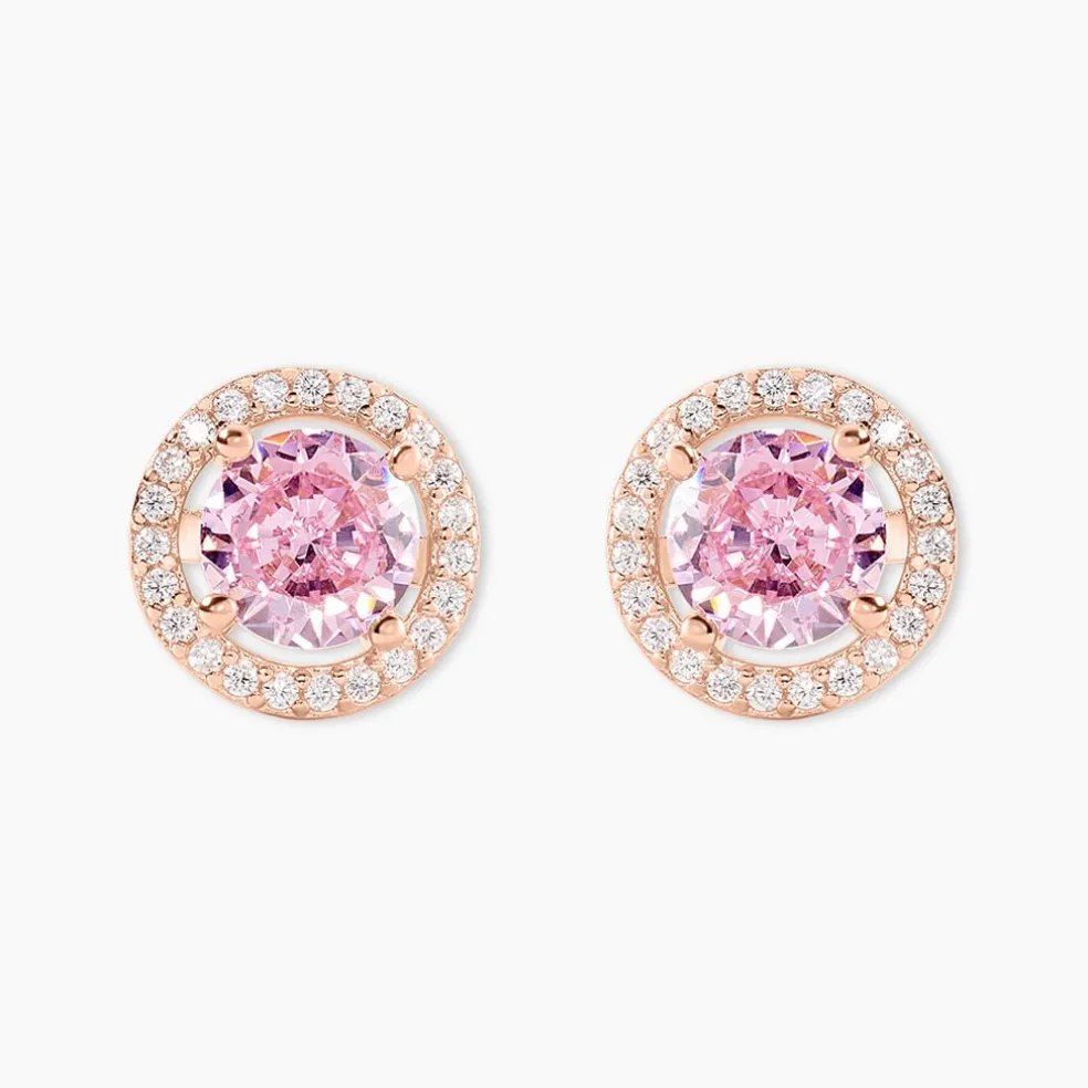Boucles D'oreilles Puces Rio Argent Rose Oxyde