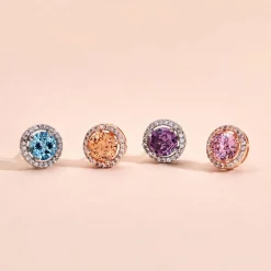 Boucles D'oreilles Puces Rio Argent Rose Oxyde