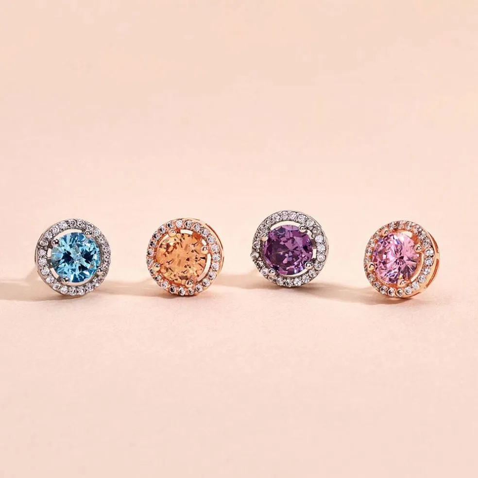 Boucles D'oreilles Puces Rio Argent Rose Oxyde