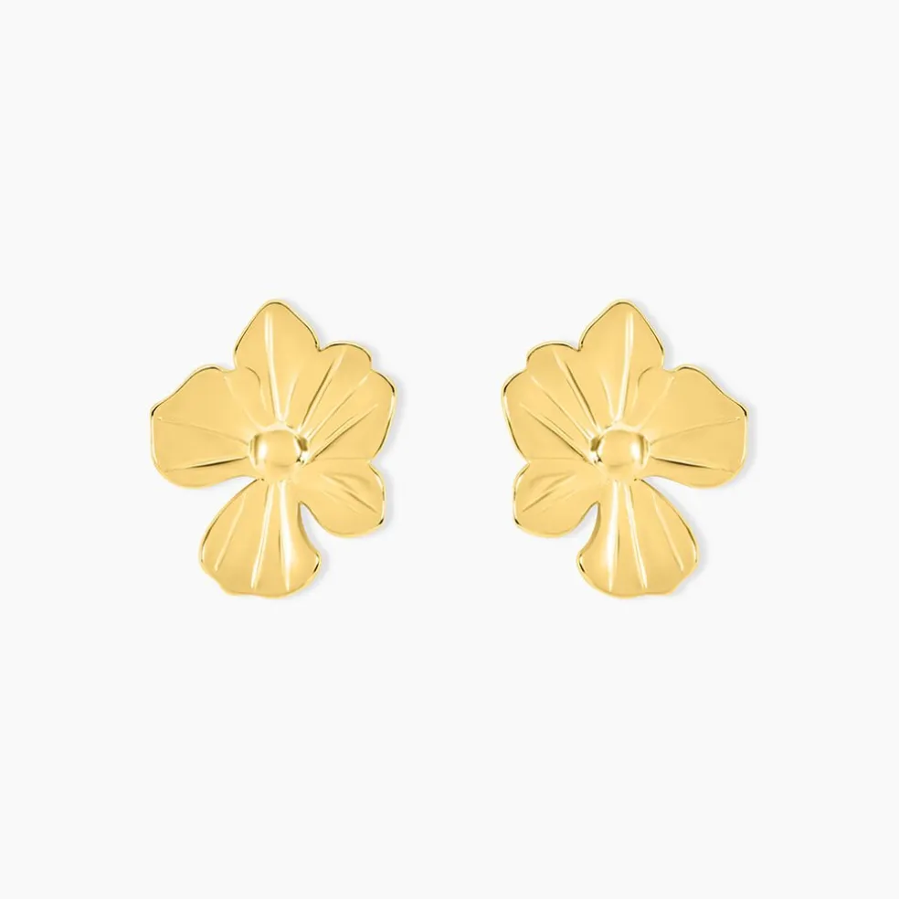 Boucles D'oreilles Puces Rahima Acier Jaune
