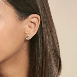 Boucles D'oreilles Puces Rio Argent Rose Oxyde