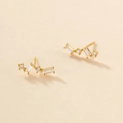 Boucles D'oreilles Puces Renita Or Jaune Oxyde De Zirconium