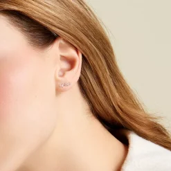 Boucles D'oreilles Puces Renita Or Jaune Oxyde De Zirconium