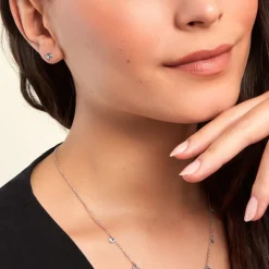 Boucles D'oreilles Puces Rio Argent Blanc Oxyde