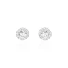 Boucles D'oreilles Puces Rosalie Or Blanc Oxyde De Zirconium