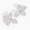 Boucles D'oreilles Puces Radiant Bloom Argent Blanc Oxyde