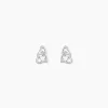Boucles D'oreilles Puces Roma Argent Blanc Oxyde De Zirconium