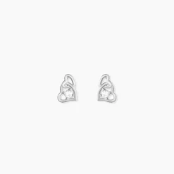 Boucles D'oreilles Puces Roma Argent Blanc Oxyde De Zirconium