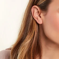 Boucles D'oreilles Puces Reed Or Jaune Oxyde De Zirconium