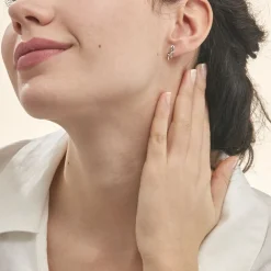 Boucles D'oreilles Puces Soukayna Or Bicolore Diamant