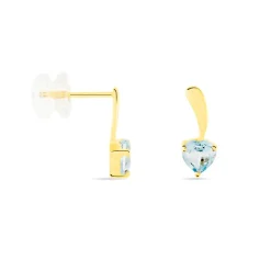 Boucles D'oreilles Puces Salona Or Jaune Topaze
