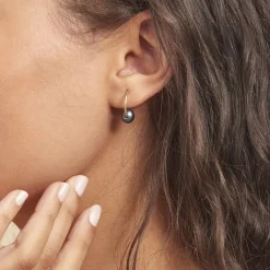 Boucles D'oreilles Puces Suraya Or Jaune Perle De Culture