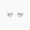 Boucles D'oreilles Puces Suna Argent Blanc Oxyde De Zirconium
