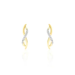 Boucles D'oreilles Puces Smina Or Jaune Diamant