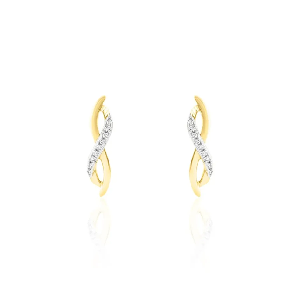 Boucles D'oreilles Puces Smina Or Jaune Diamant