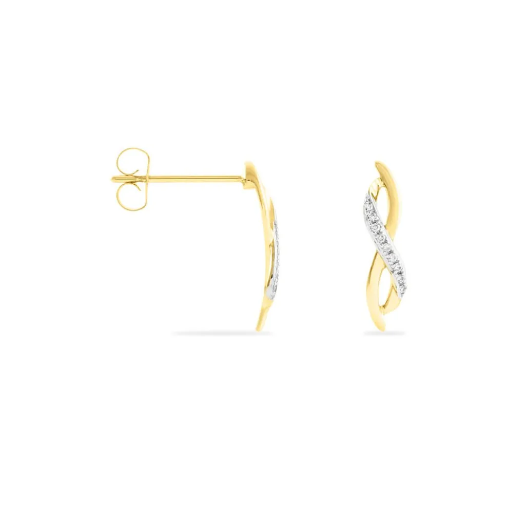 Boucles D'oreilles Puces Smina Or Jaune Diamant