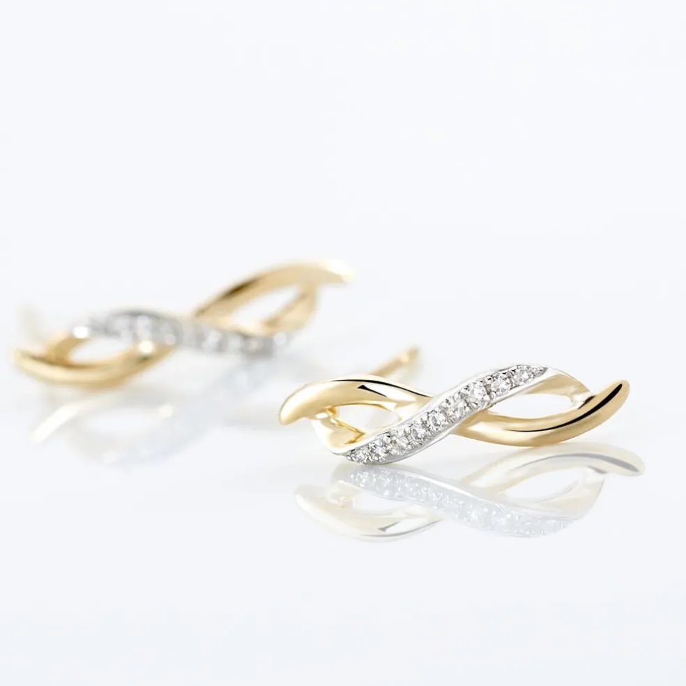 Boucles D'oreilles Puces Smina Or Jaune Diamant
