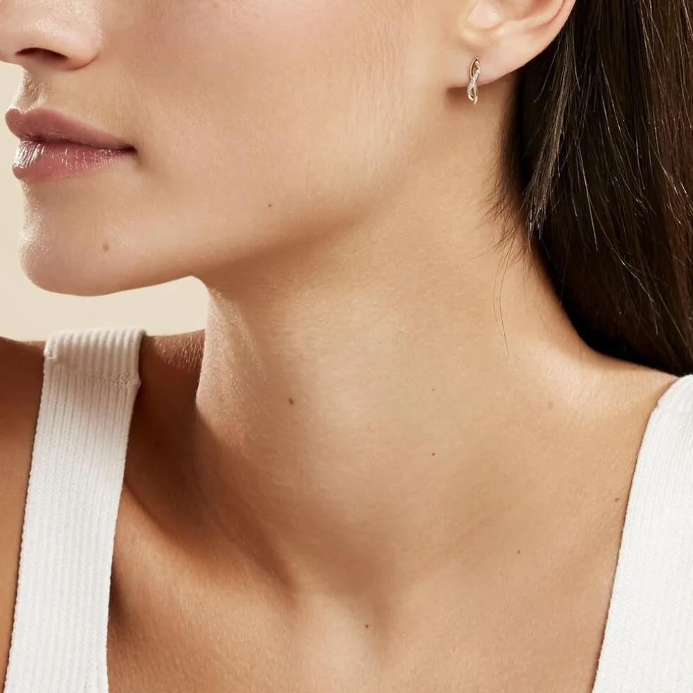 Boucles D'oreilles Puces Smina Or Jaune Diamant