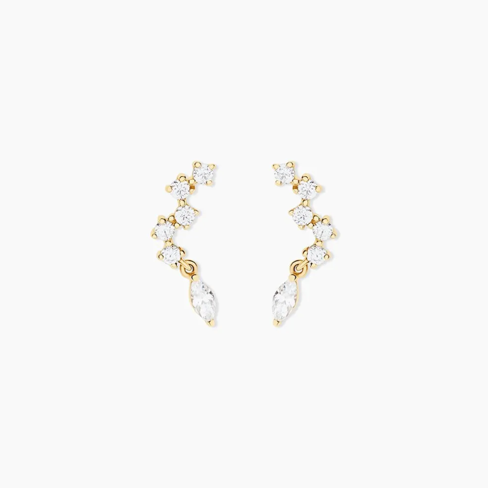Boucles D'Oreilles Puces Sparkle Or Jaune Oxyde De Zirconium