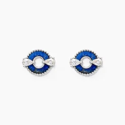 Boucles D'oreilles Puces Serafine Argent Lapis Lazuli Oxyde