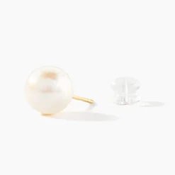 Boucles D'oreilles Puces Suki Or Jaune Perle De Culture