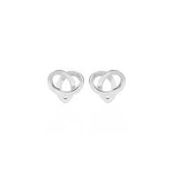 Boucles D'oreilles Puces Shainy Argent Blanc