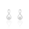 Boucles D'oreilles Puces Shaeen Or Blanc Diamant