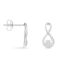 Boucles D'oreilles Puces Shaeen Or Blanc Diamant