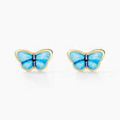 Boucles D'oreilles Puces Sulivia Papillon Or Jaune
