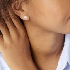 Boucles D'oreilles Puces Syna Fleur Or Jaune