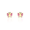 Boucles D'oreilles Puces Sienna Papillon Or Jaune