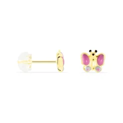 Boucles D'oreilles Puces Sienna Papillon Or Jaune