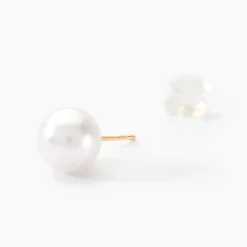 Boucles D'oreilles Puces Suki Or Jaune Perle De Culture