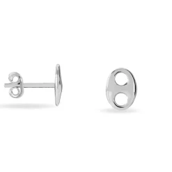 Boucles D'oreilles Puces Sherry Argent Blanc