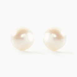 Boucles D'oreilles Puces Suki Or Jaune Perle De Culture