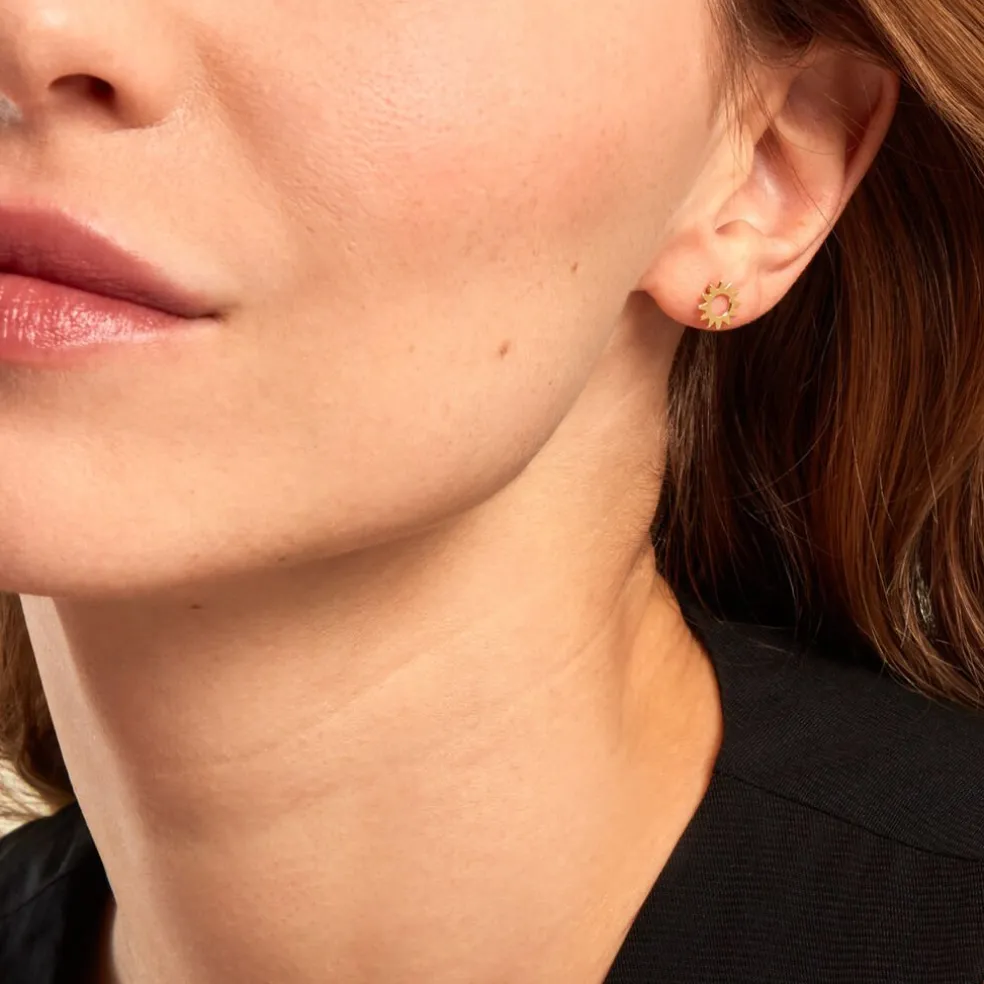 Boucles D'oreilles Puces Sunlight Or Jaune