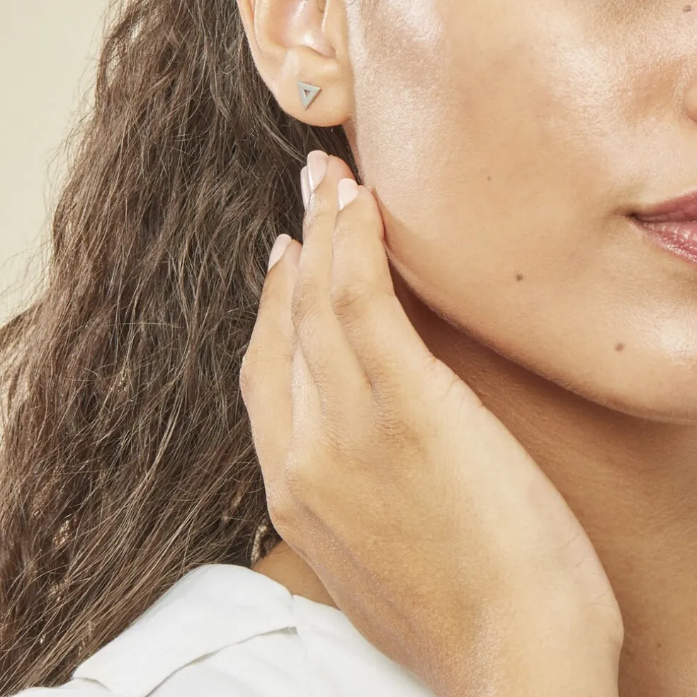 Boucles D'oreilles Puces Severine Argent Blanc