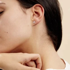 Boucles D'oreilles Puces Severine Argent Blanc