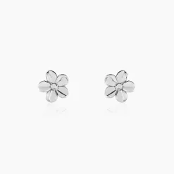 Boucles D'oreilles Puces Sulya Argent Blanc