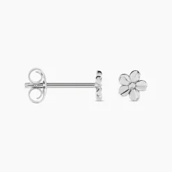 Boucles D'oreilles Puces Sulya Argent Blanc