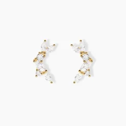 Boucles D'Oreilles Puces Sparkle Or Jaune Oxyde De Zirconium