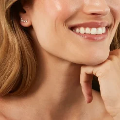 Boucles D'Oreilles Puces Sparkle Or Jaune Oxyde De Zirconium