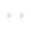 Boucles D'oreilles Puces Solene Argent Blanc Céramique