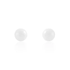 Boucles D'oreilles Puces Solene Argent Blanc Céramique